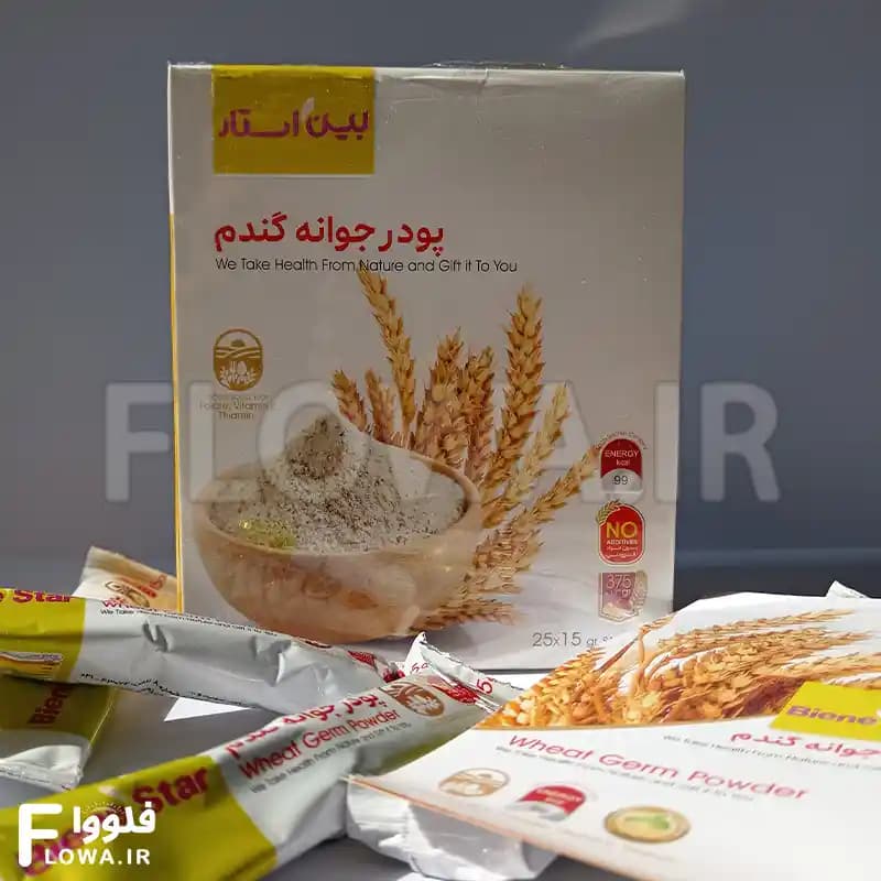 پودر جوانه گندم بین استار 375 گرمی — تصویر ۲