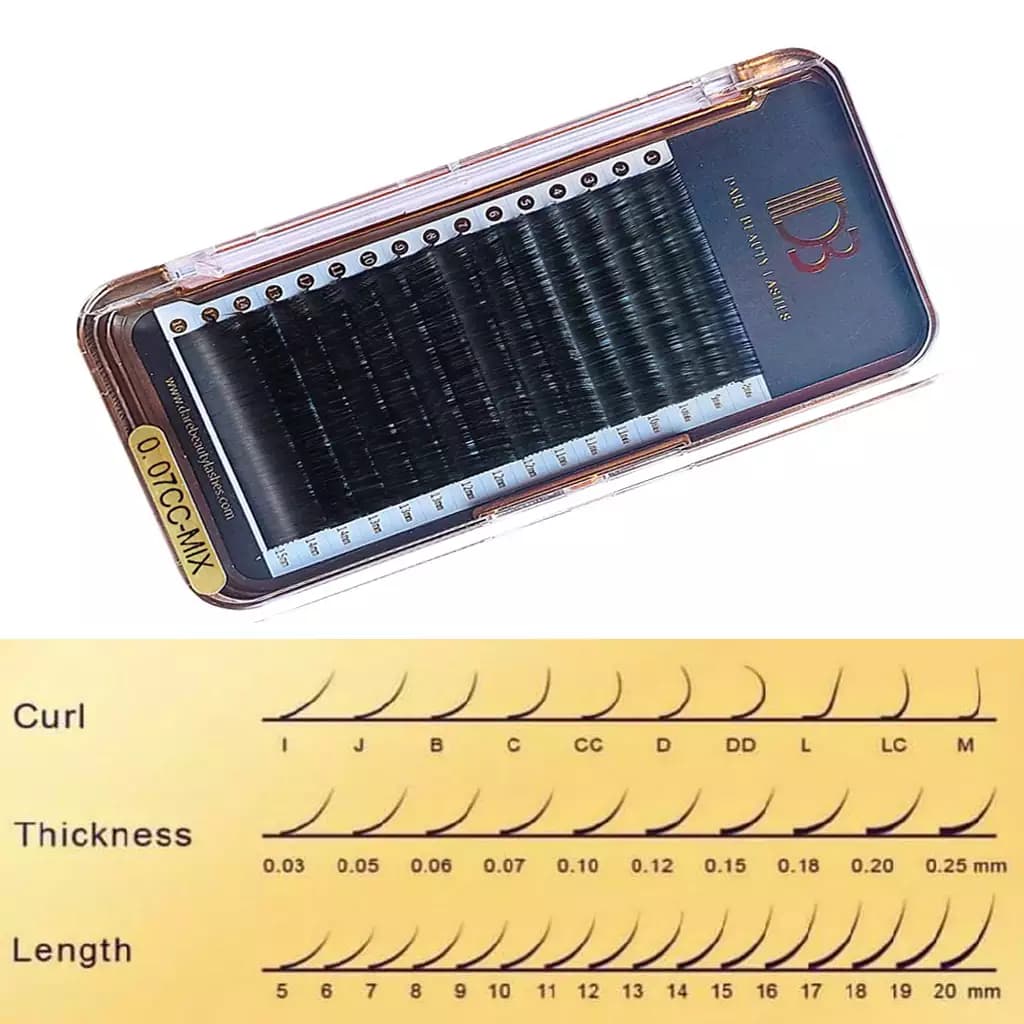 پالت مژه اکستنشن دی بی DB کد 0.07CC-MIX