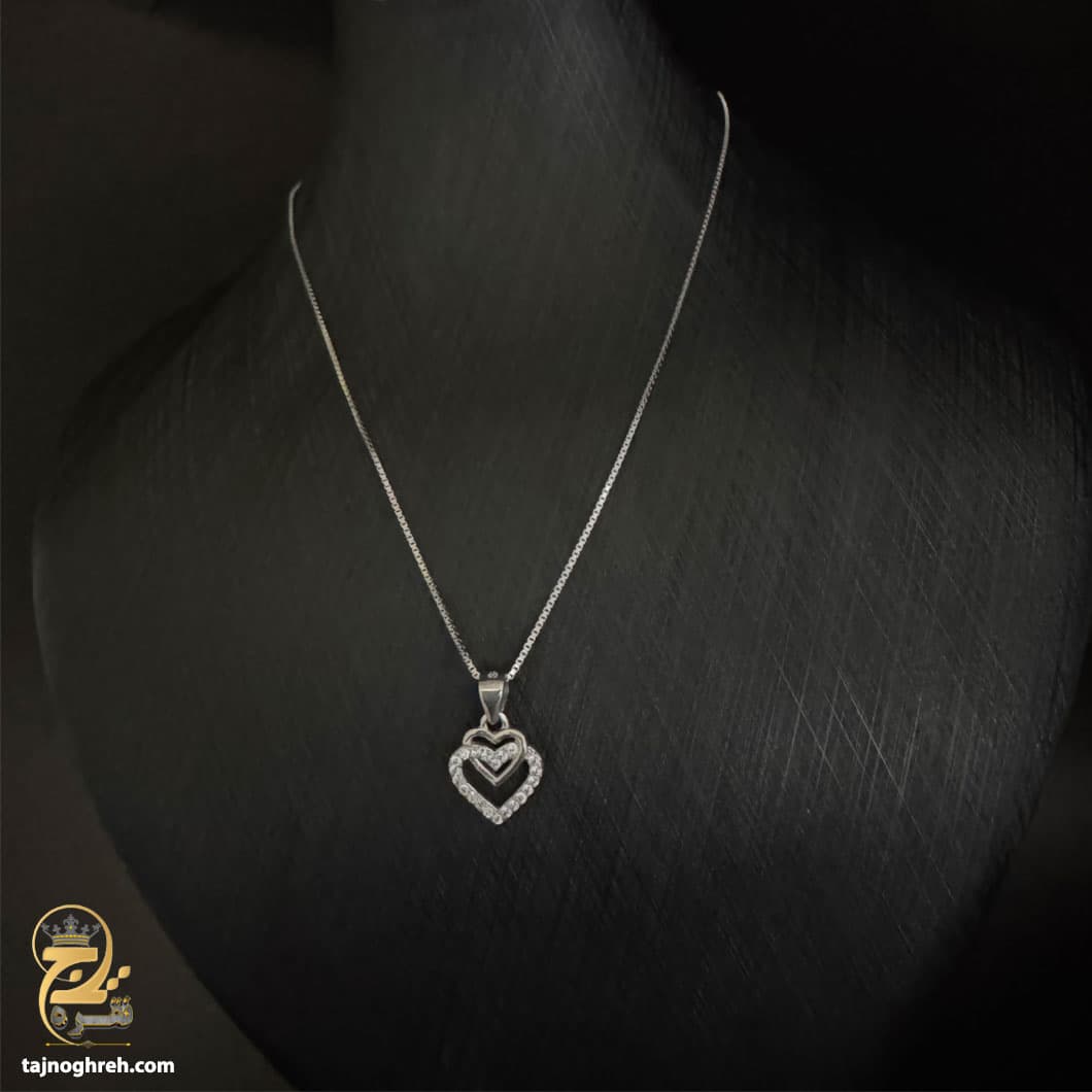 گردنبند نقره ظریف زنانه طرح قلب مدل ZSW Z60 — تصویر ۵