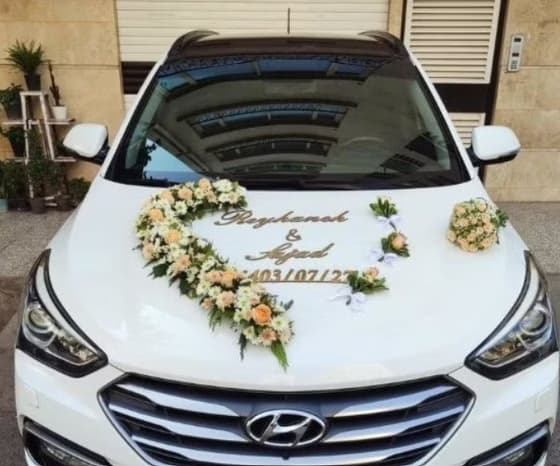 گل آرایی ماشین عروس با رنگ خاص کد 78
