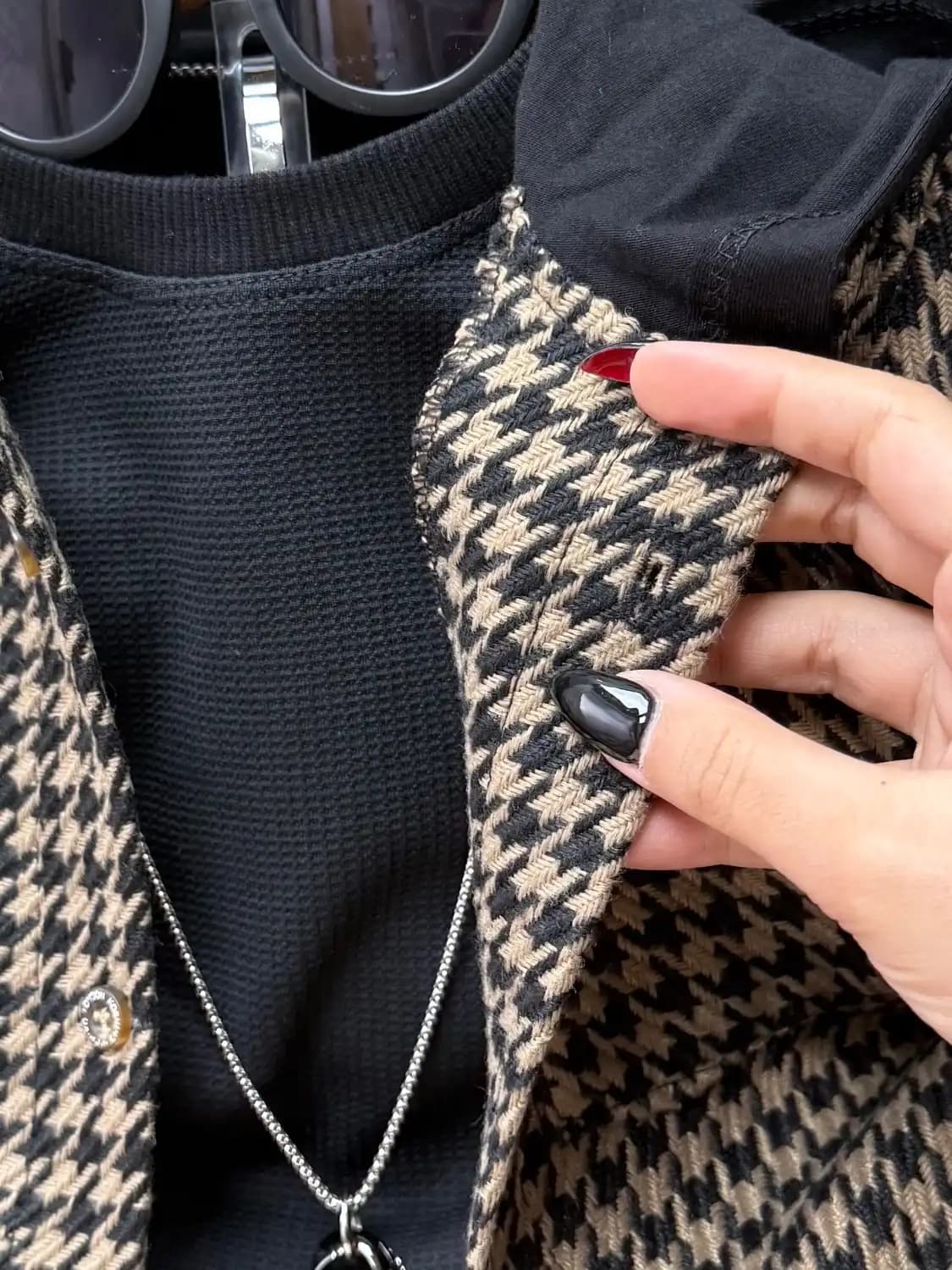 ست شومیز کشمیر و شلوار مشکی پسرانه کد 1090 — تصویر ۳