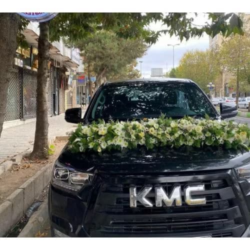 ماشین عروس کی ام سی تزیین با گل های طبیعی کد 61