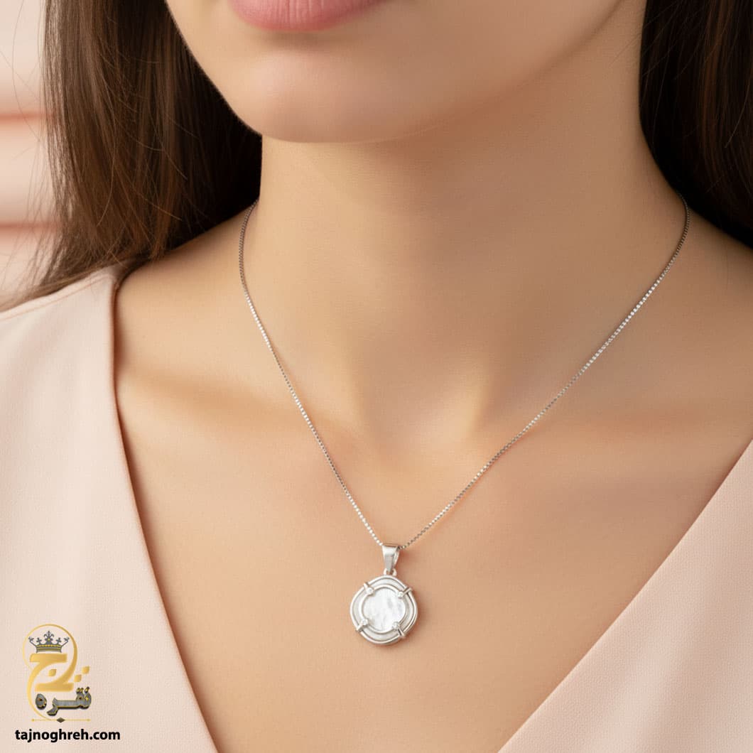گردنبند نقره زنانه ظریف صدفی فانتزی مدل ZSW Z57 — تصویر ۶