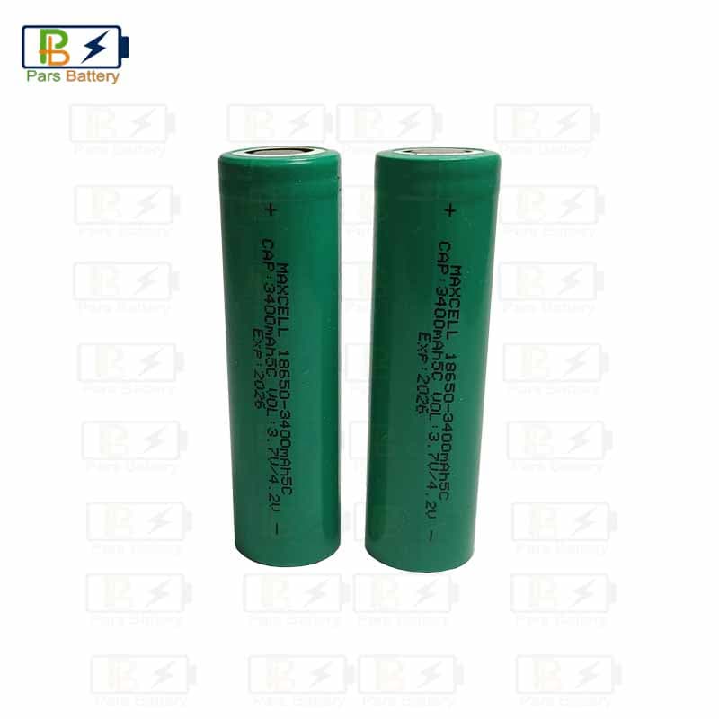 باتری لیتیومی 18650 ظرفیت 3400 میلی آمپر 5C — تصویر ۲