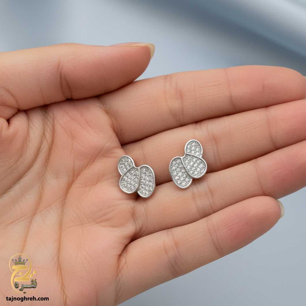 گوشواره نقره زنانه فانتزی شیک مدل ESW E80 — تصویر ۵