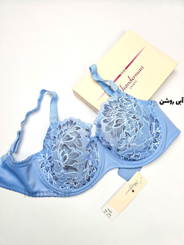 سوتین فنردار گیپور و پرلون شاندرمن Shanderman کد 2454 طرح Violet — تصویر ۳