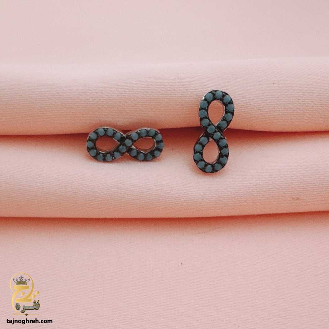 گوشواره نقره زنانه طرح بی نهایت مدل ESW E79 — تصویر ۳