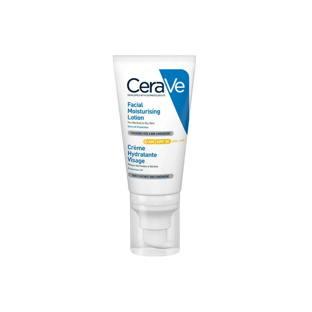 لوسیون مرطوب کننده صورت سراوی SPF50 مناسب پوست خشک تا نرمال حجم 50 میل