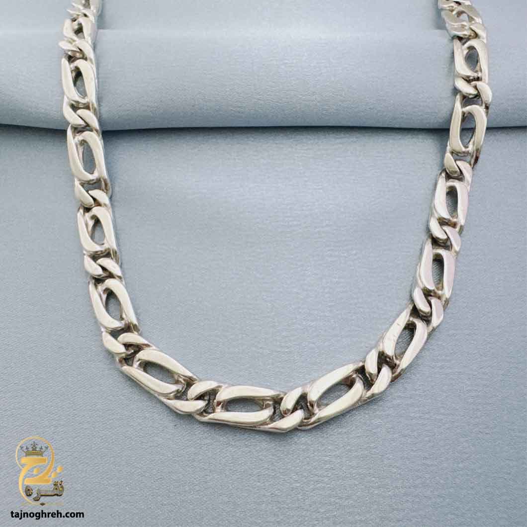 زنجیر نقره مردانه ایتالیایی فیگارو سنگین مدل NSM N47