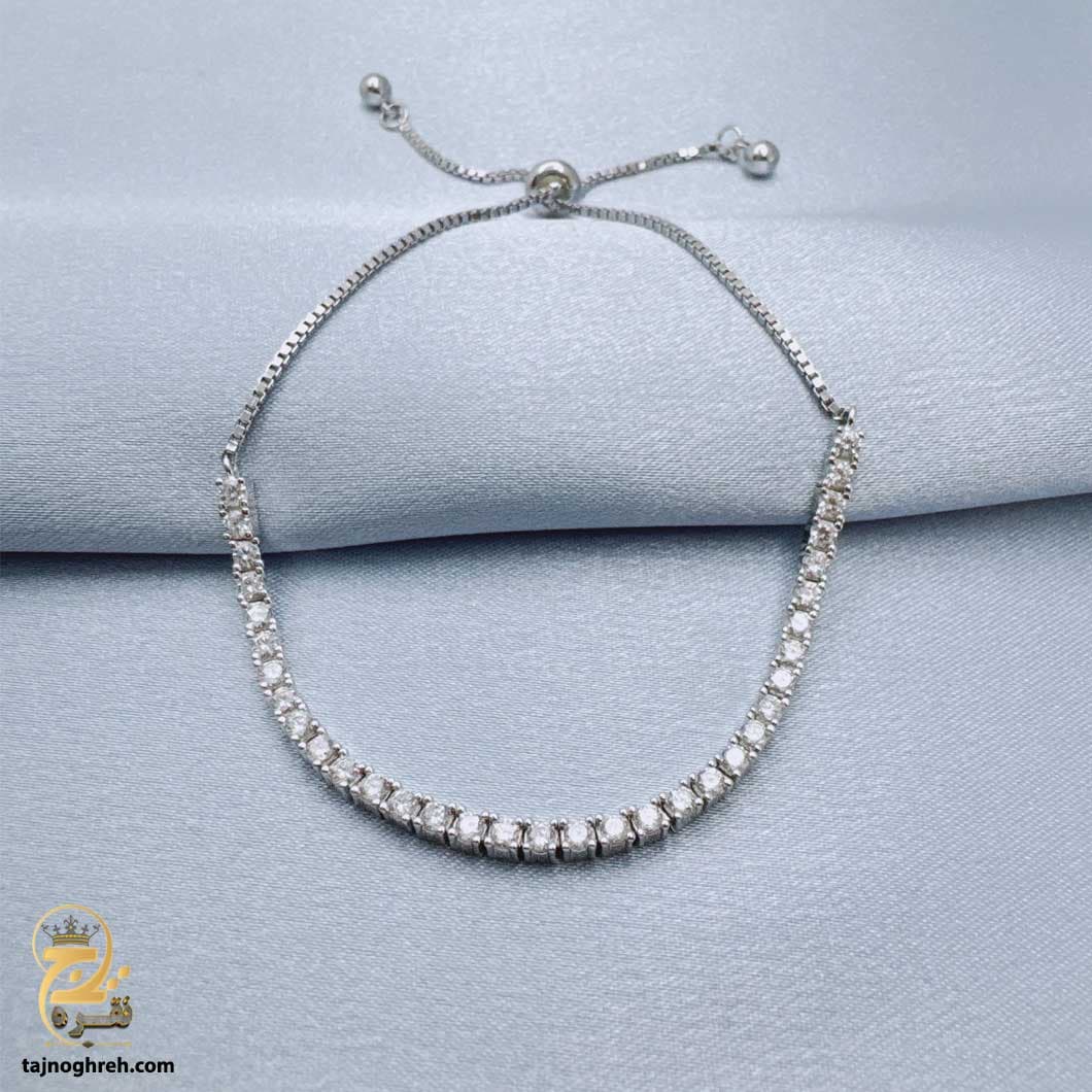 دستبند نقره تنیسی زنانه مدل DSW D55