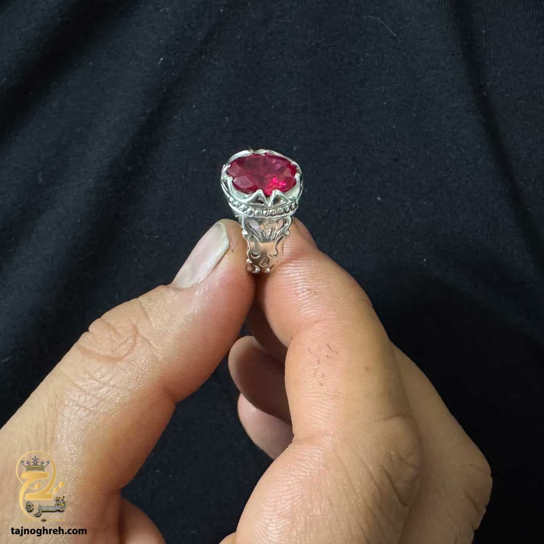 انگشتر نقره یاقوت سرخ مردانه مدل RSM K114 — تصویر ۶