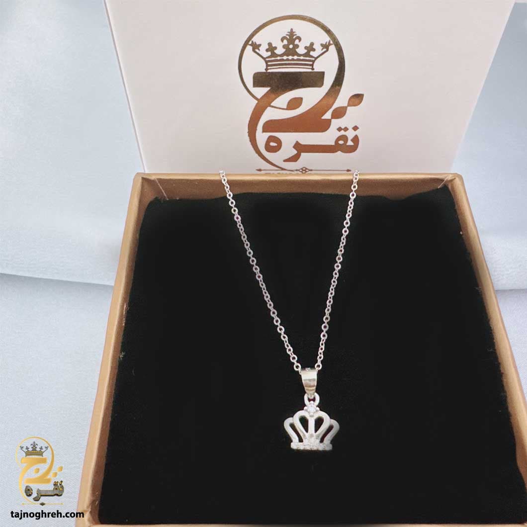 گردنبند نقره زنانه ظریف طرح تاج مدل ZSW Z48 — تصویر ۴