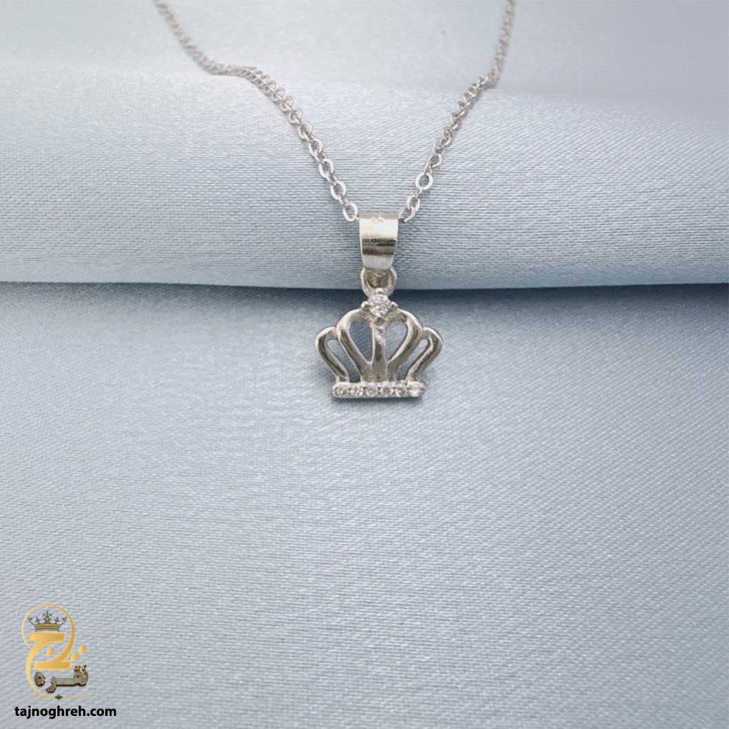 گردنبند نقره زنانه ظریف طرح تاج مدل ZSW Z48