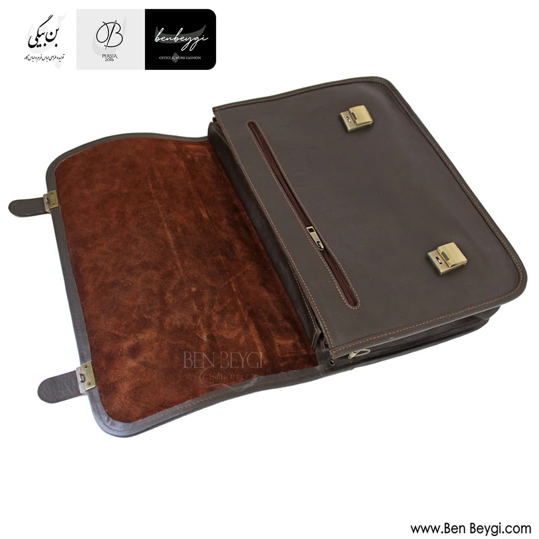 کیف دیپلمات چرمی قفل مخفی کد FA-LB419-32887 — تصویر ۸