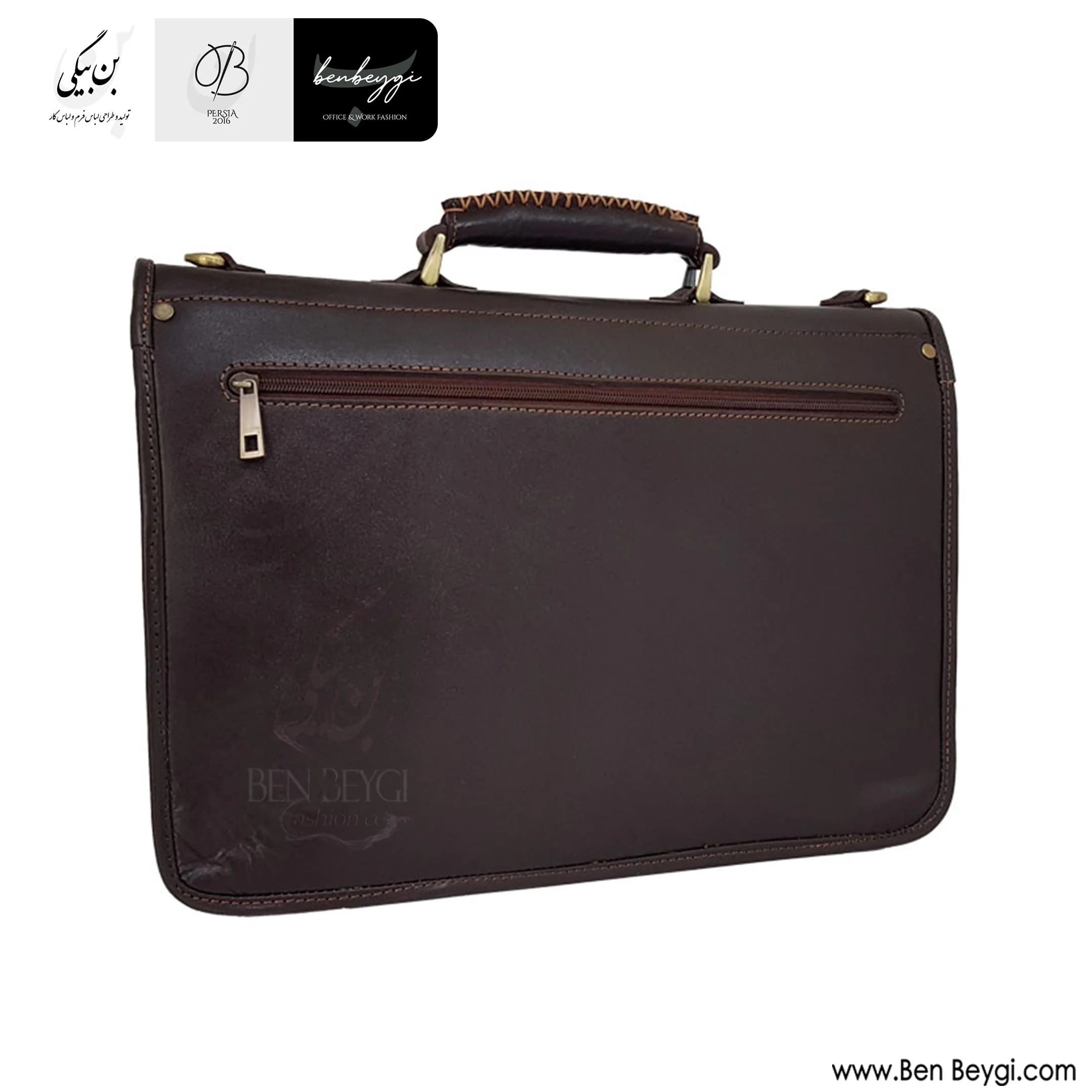 کیف دیپلمات چرمی قفل مخفی کد FA-LB414-32877 — تصویر ۳