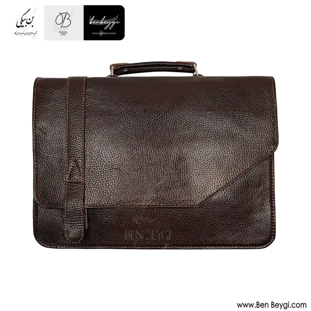 کیف دانشجویی چرم طبیعی کد FA-LB439-32864 — تصویر ۳