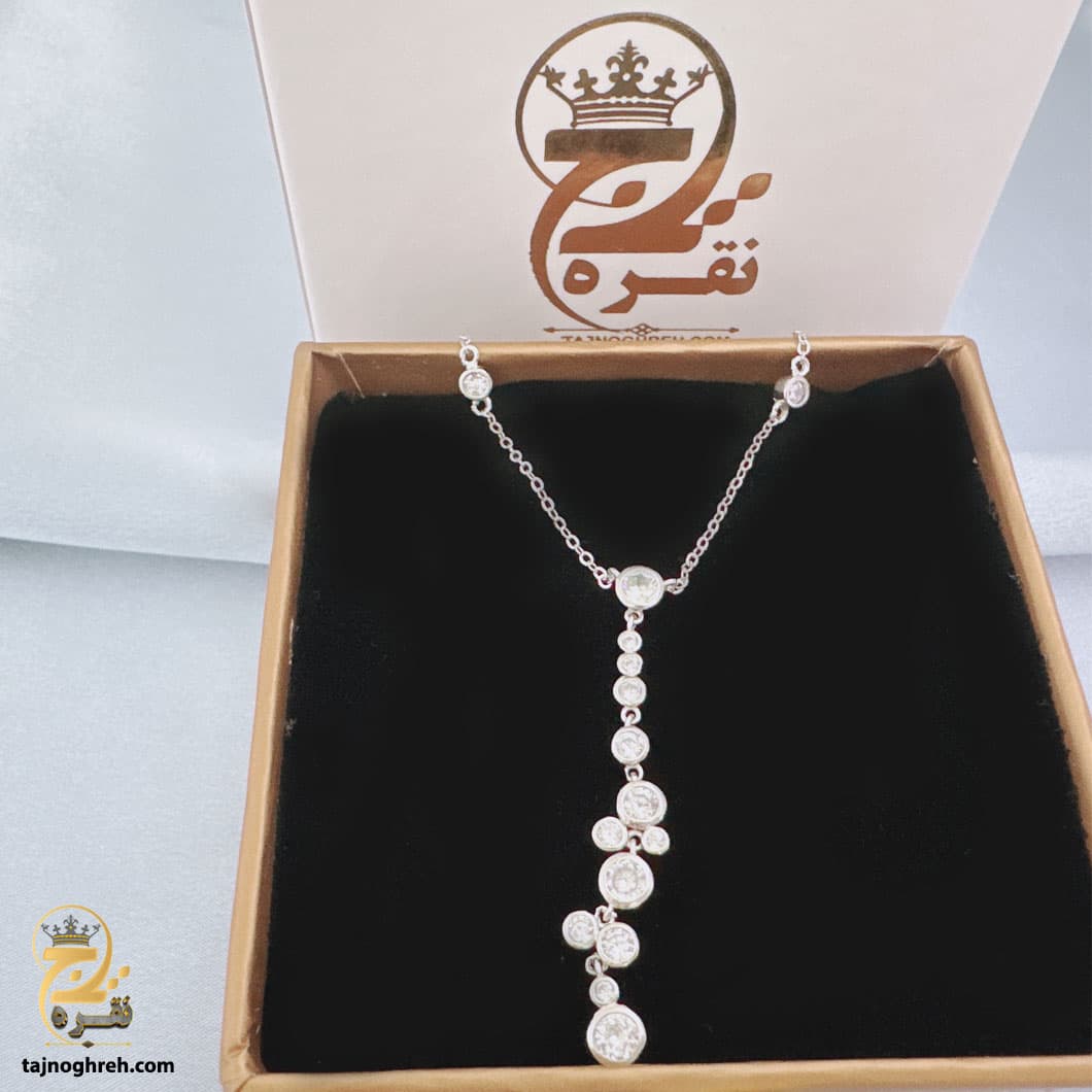 گردنبند نقره زنانه شیک طرح جواهری مدل ZSW Z46 — تصویر ۵