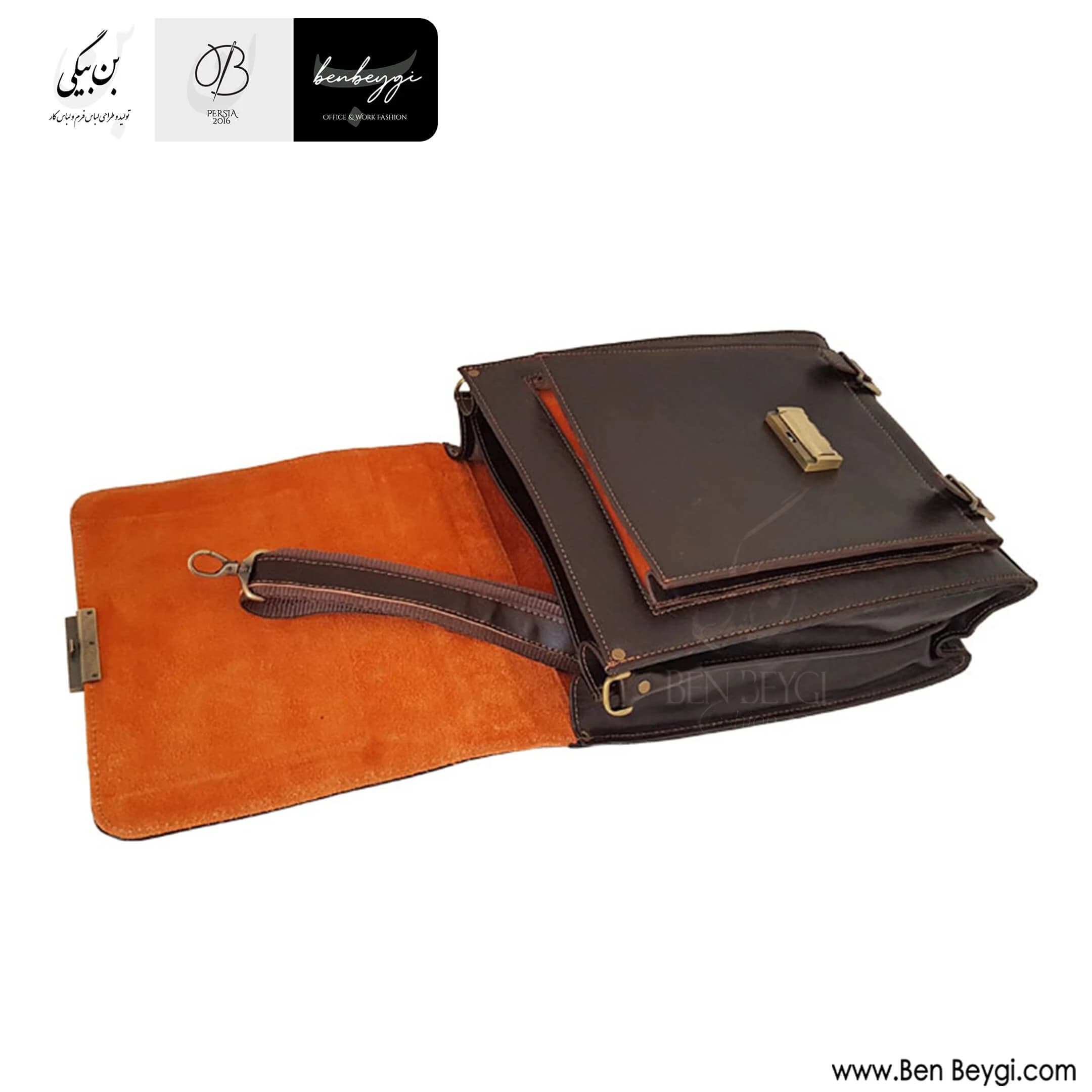 کیف دیپلمات اداری چرم طبیعی کد FA-LB417-31381 — تصویر ۷