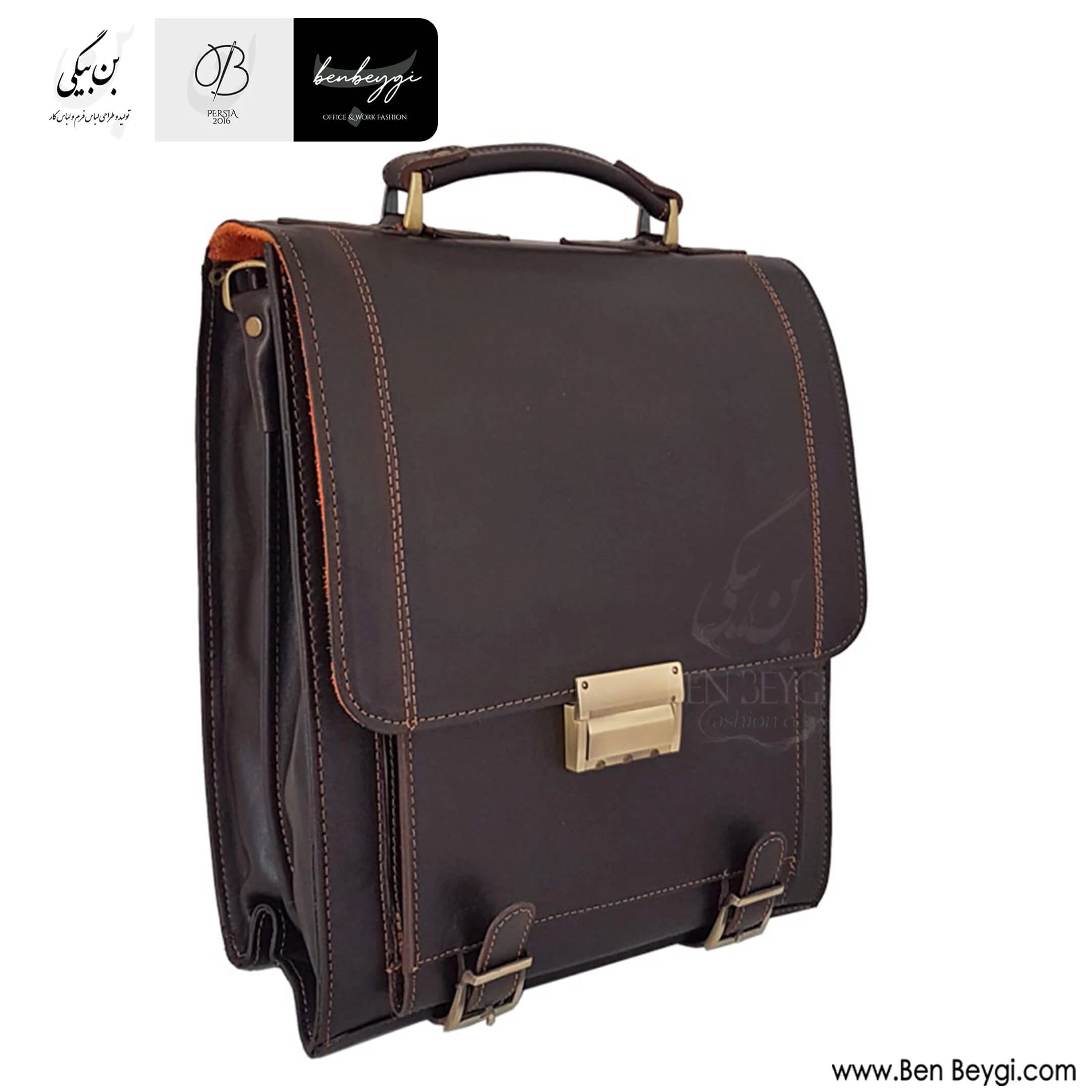 کیف دیپلمات اداری چرم طبیعی کد FA-LB417-31381 — تصویر ۸