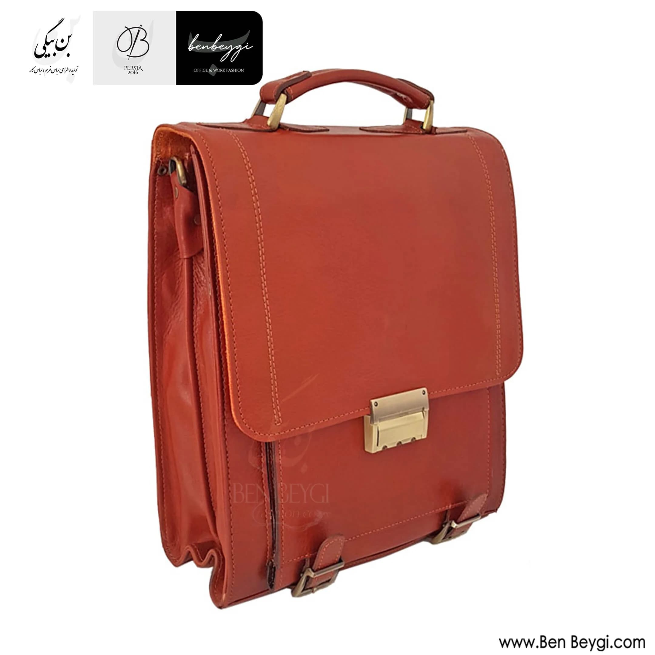 کیف دیپلمات اداری چرم طبیعی کد FA-LB417-31381 — تصویر ۵