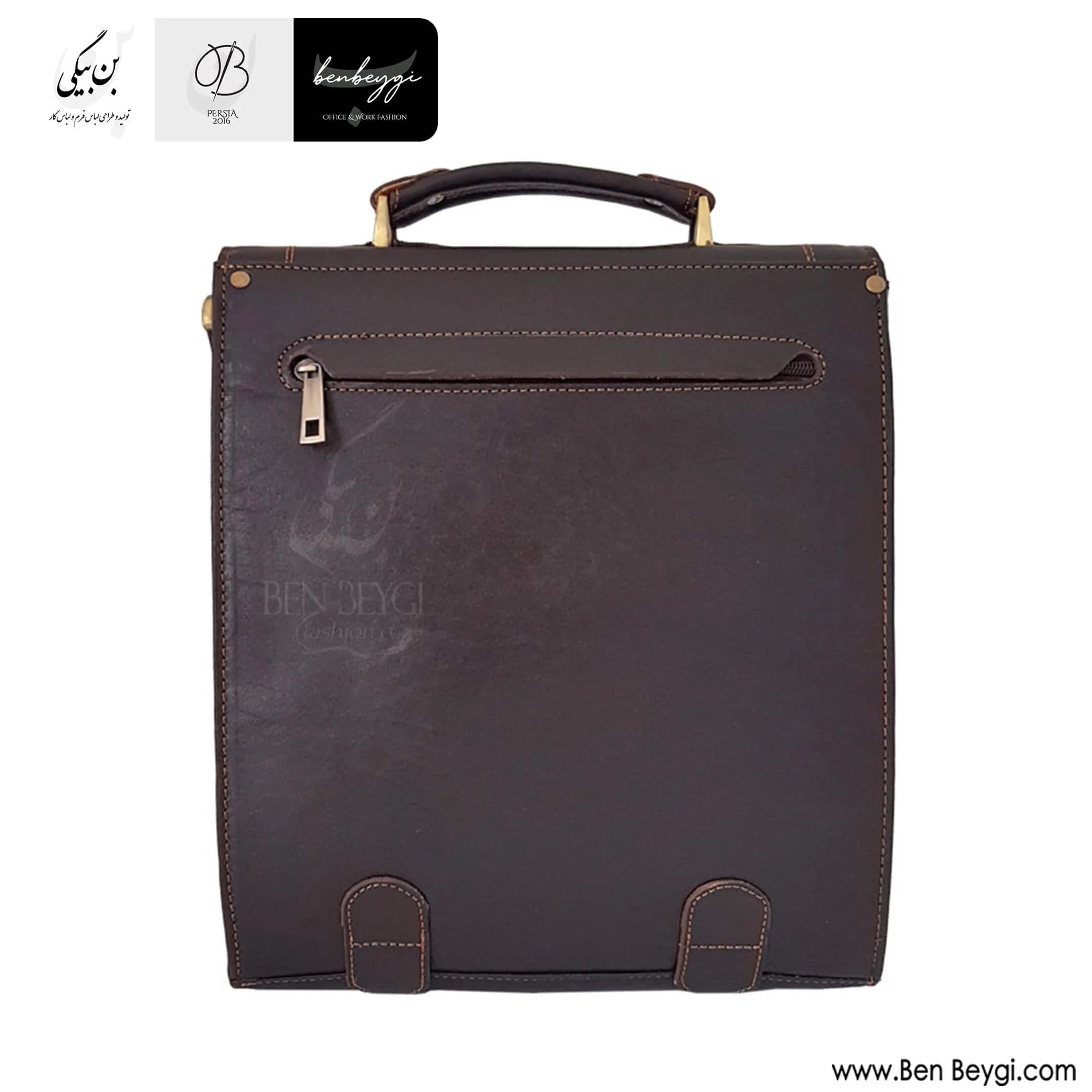 کیف دیپلمات اداری چرم طبیعی کد FA-LB417-31381 — تصویر ۲