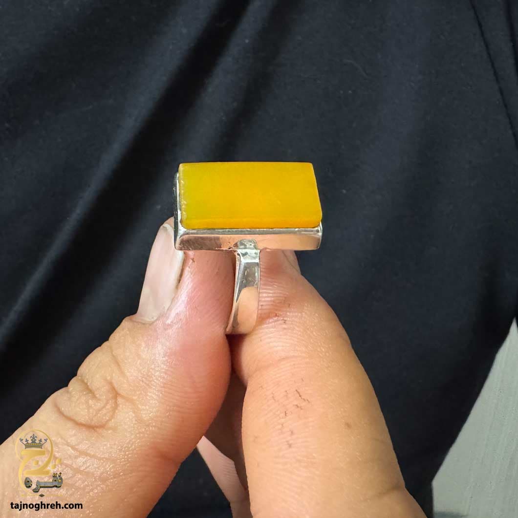 انگشتر نقره مردانه عقیق شرف شمس مدل RSM K111 — تصویر ۳
