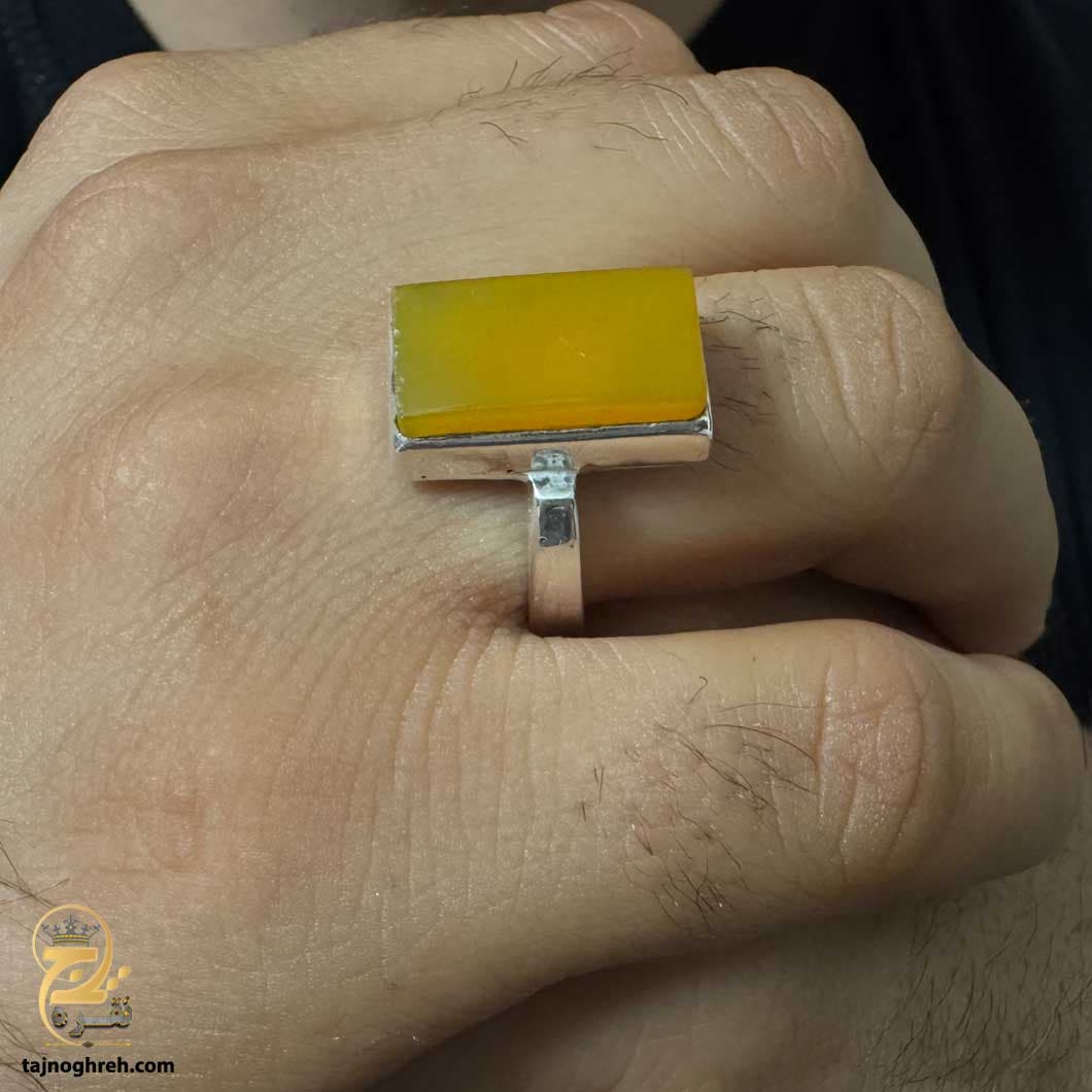 انگشتر نقره مردانه عقیق شرف شمس مدل RSM K111 — تصویر ۶