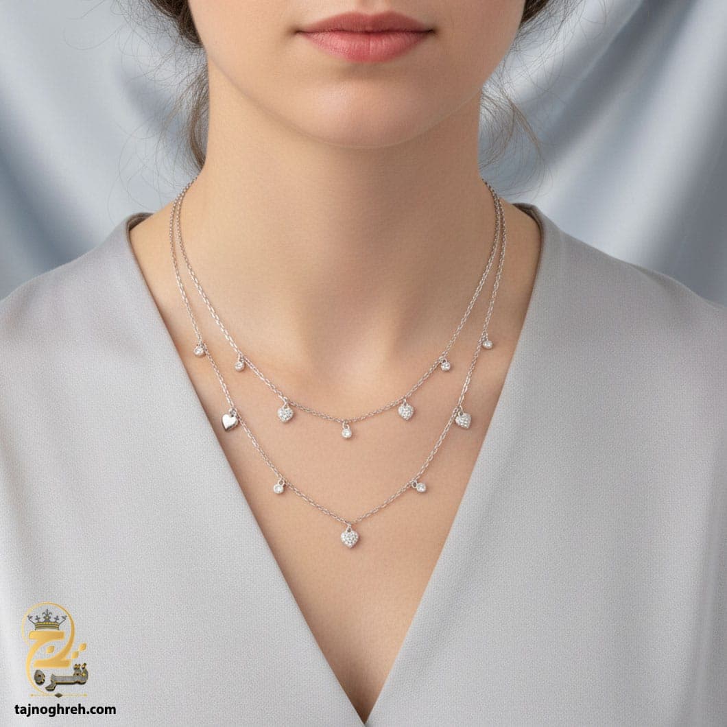 گردنبند نقره زنانه خاص آویزدار دورنج مدل ZSW Z43 — تصویر ۲