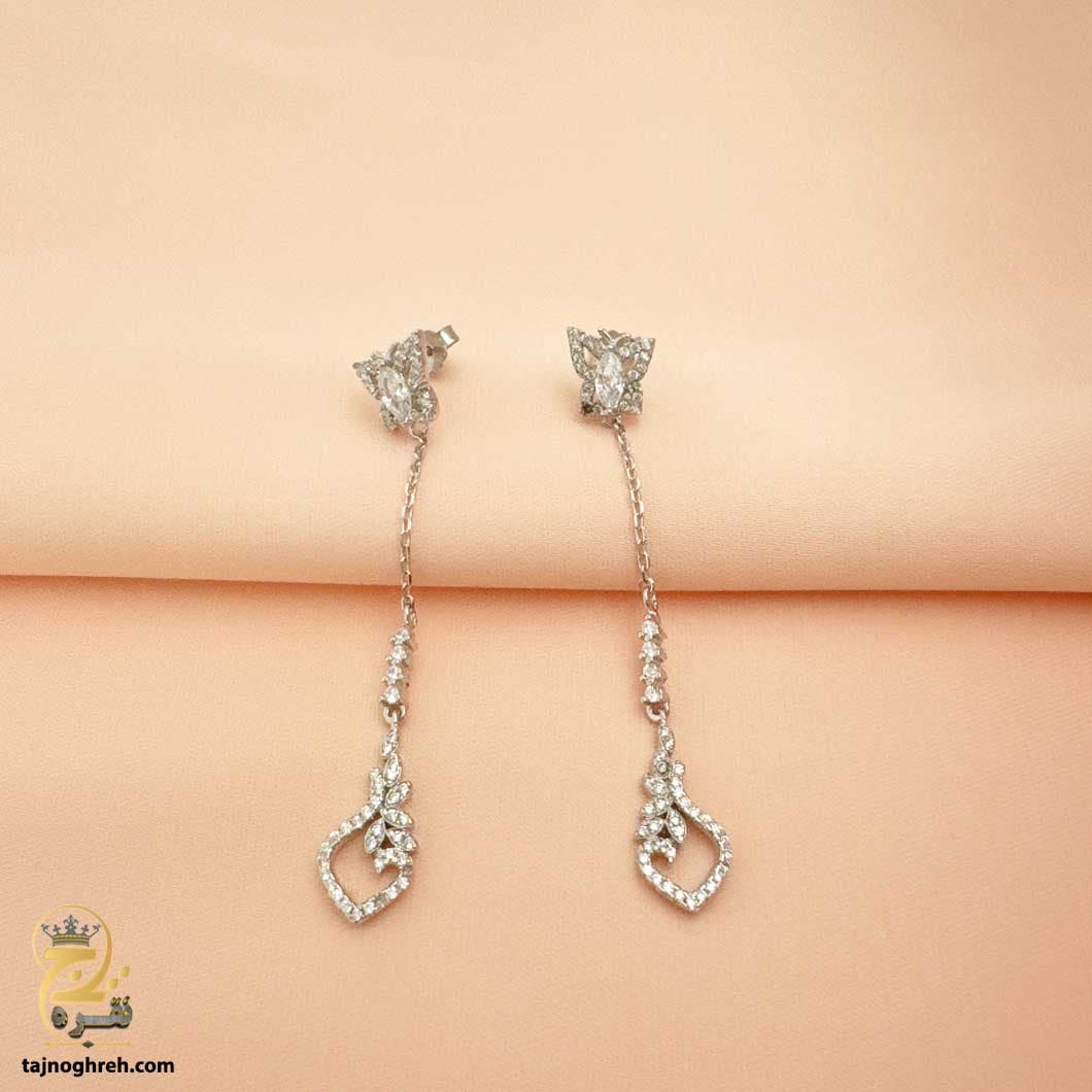 گوشواره نقره آویز زنانه زنجیری مدل ESW E70 — تصویر ۵