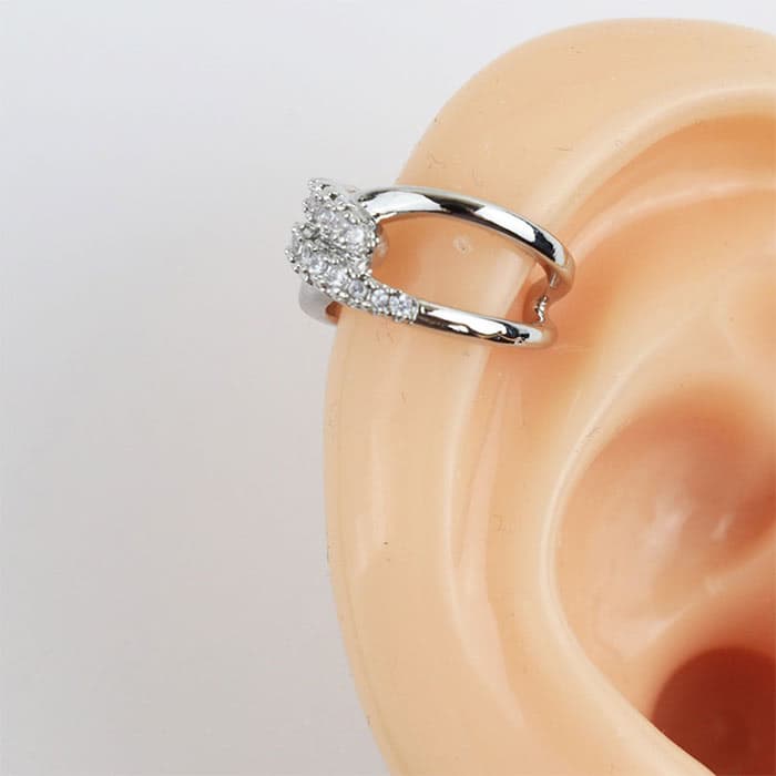 ایرکاف دخترانه فول نگین حلقه ای رنگ نقره ای