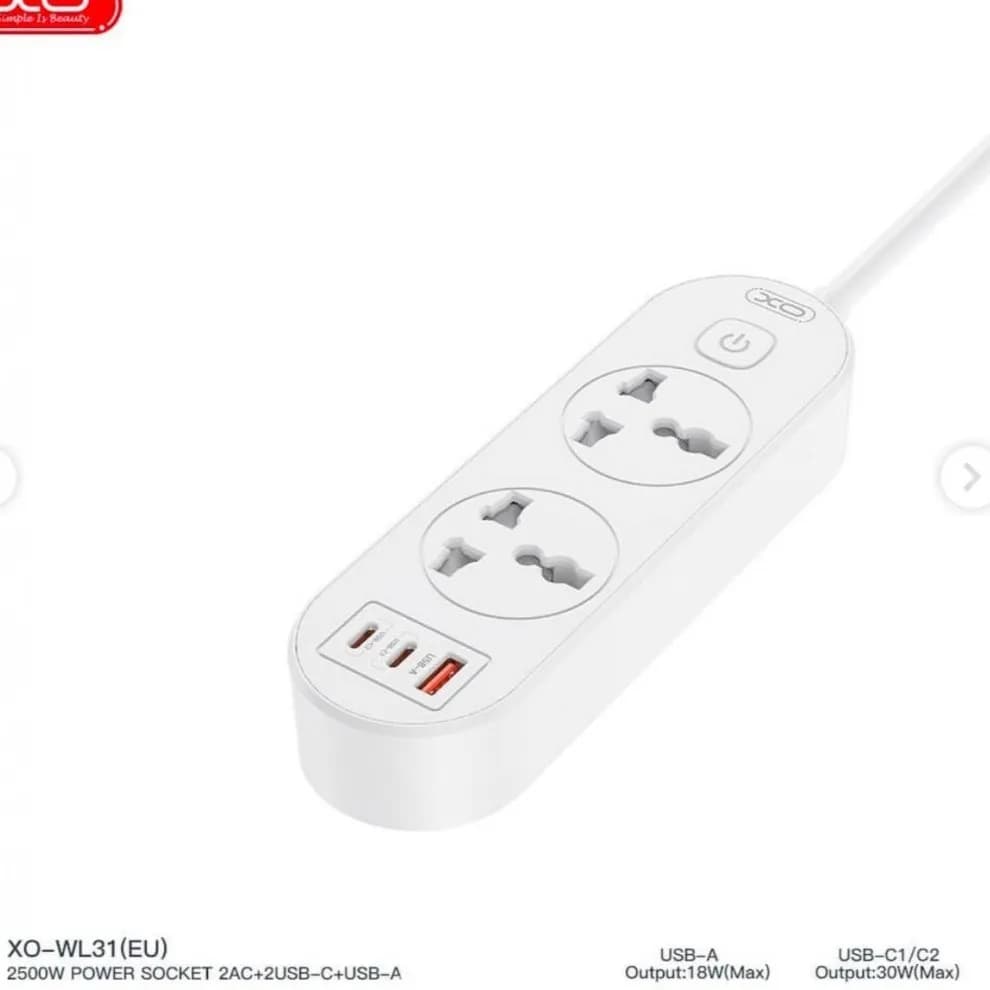 سه راهی برق و شارژر 30وات ایکس او مدل XO- WL31(EU) — تصویر ۶