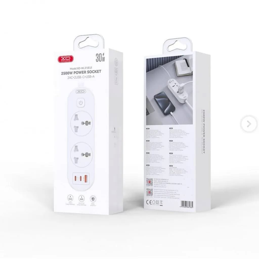 سه راهی برق و شارژر 30وات ایکس او مدل XO- WL31(EU) — تصویر ۳