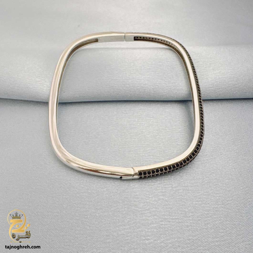 دستبند النگویی نقره زنانه زیبا چهار گوش مدل DSW D50