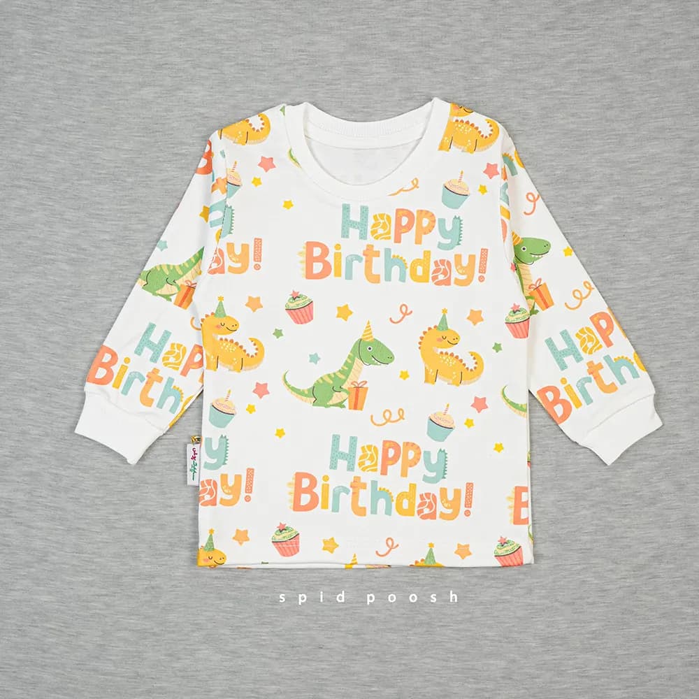 ست بچگانه بلوز و شلوار Happy Birthday (عمده) | سپیدپوش — تصویر ۲
