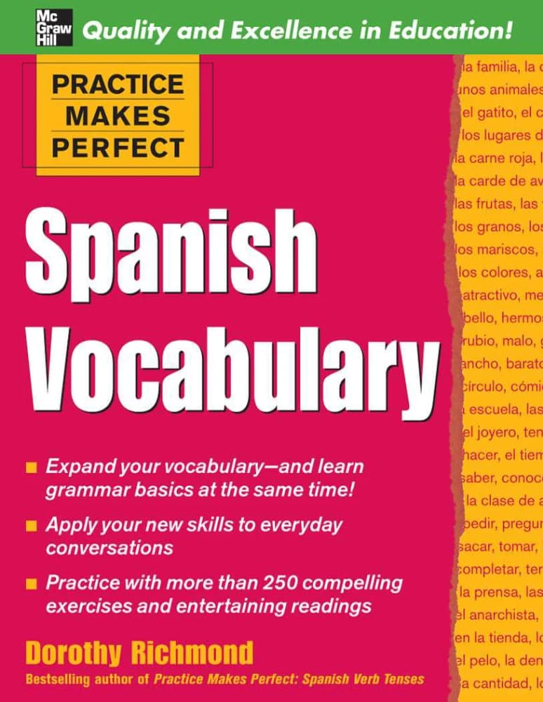 کتاب Practice Makes Perfect: Spanish Vocabulary (تمرین کامل می‌کند: واژگان اسپانیایی) نسخه انگلیسی PDF | دوروتی ریچموند