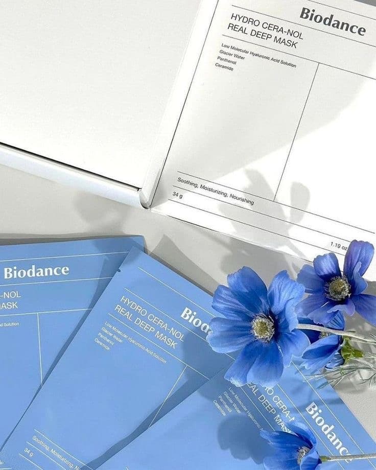 ماسک آبرسان و تقویت کننده کلاژن بایودنس آبی (Biodance Hydro Cera-nol Real Deep Mask) — تصویر ۲
