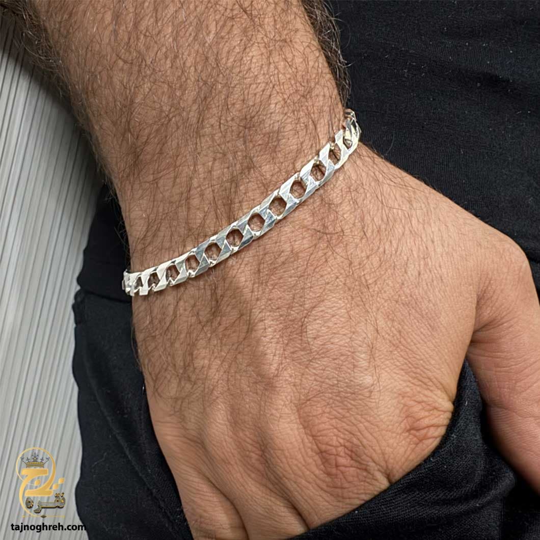 دستبند نقره کارتیه مردانه ژاپنی مدل BSM B78 — تصویر ۲