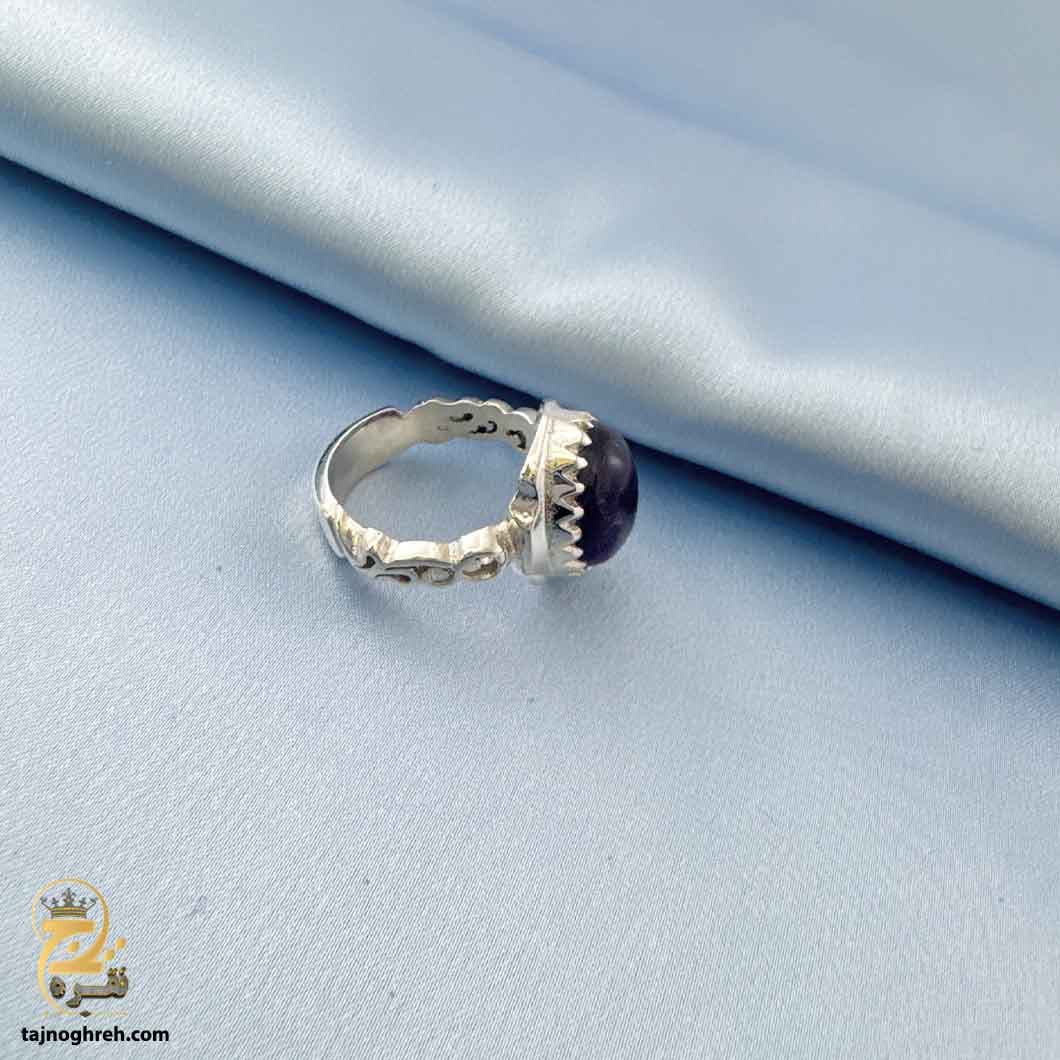 انگشتر نقره مردانه با سنگ آمیتیست مدل RSM K105 — تصویر ۵