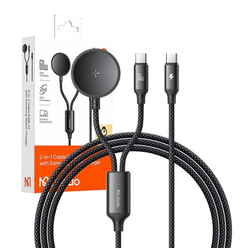 کابل Type-C به Type-C و شارژر گلکسی واچ مک دودو Mcdodo CA-421 Cable Wireless Charger توان 60 وات — تصویر ۸