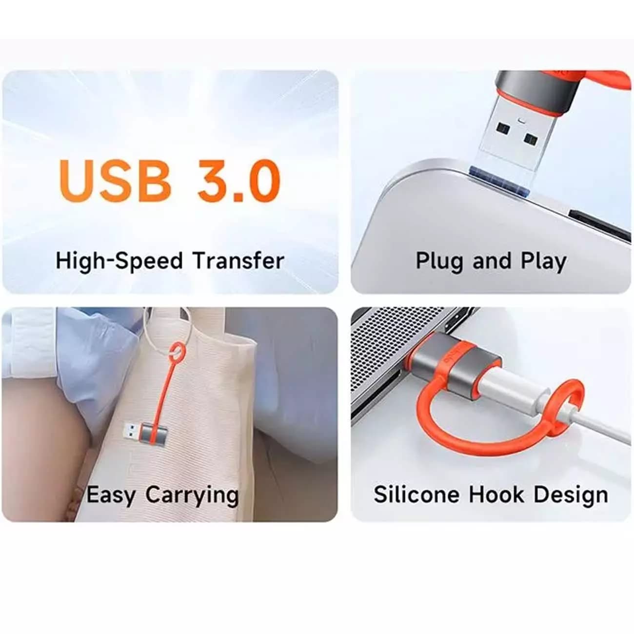 تبدیل OTG یو اس بی به تایپ سی مک دودو Mcdodo OT-3800 Silicone Hook — تصویر ۳