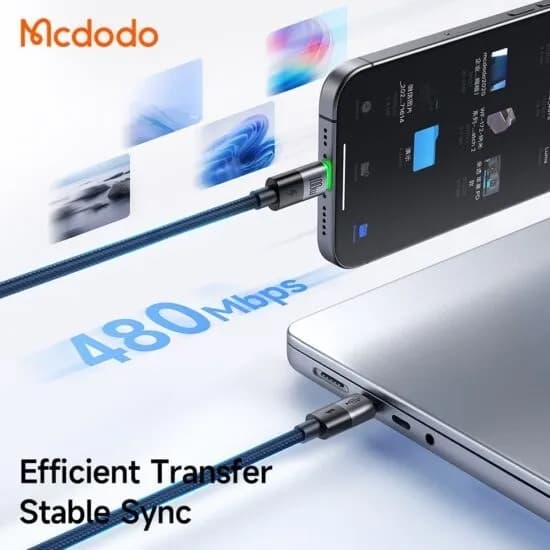 کابل دو سر Type-C و لایتنینگ مک دودو Mcdodo CA-670 توان 100 وات طول 1.5 متر — تصویر ۳