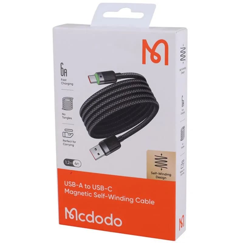 کابل فنری Type-c مک دودو Mcdodo CA-565 جریان 6 آمپر طول 1.2 متر — تصویر ۶