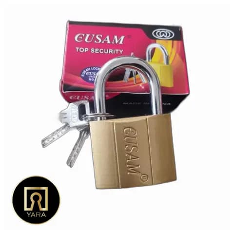 قفل آویز گوسام سایز 50 کلید ناودانی — تصویر ۵