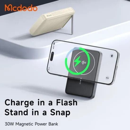 پاوربانک وایرلس 10000 مگنتی مک دودو Mcdodo MC-781 Qi2 توان 30 وات — تصویر ۵
