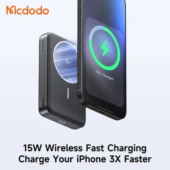 پاوربانک وایرلس 10000 مگنتی مک دودو Mcdodo MC-781 Qi2 توان 30 وات — تصویر ۳