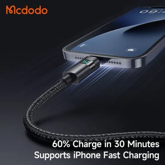 کابل لایتنینگ به Type-C مک دودو Mcdodo CA-6570 دارای قطع کن خودکار طول 1.2 متر توان 30 وات — تصویر ۵