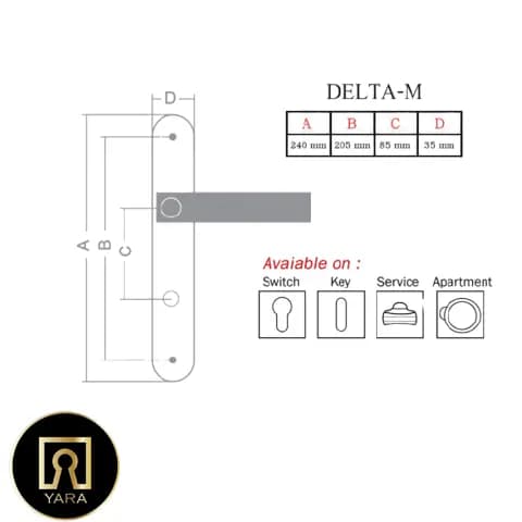 دستگیره پلاک ام سفید و کروم کد 939M دلتا-Delta — تصویر ۲