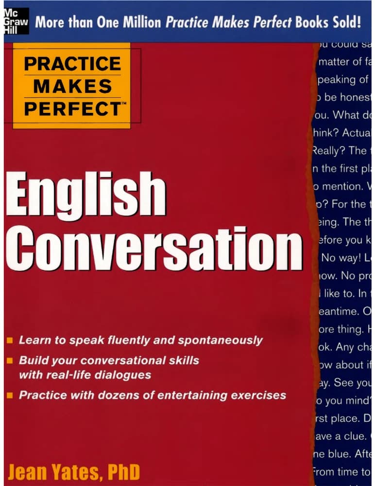 کتاب Practice Makes Perfect: English Conversation (تمرین کامل می‌کند: مکالمه انگلیسی) نسخه انگلیسی PDF | ژان ییتس