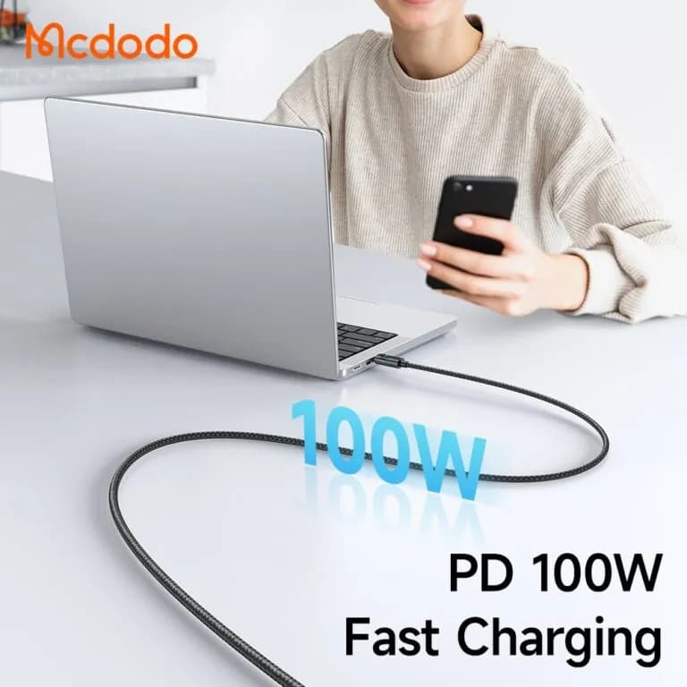 کابل Type-C به Type-C مک دودو Mcdodo CA-5610 طول 1.2 متر توان 100 وات — تصویر ۴
