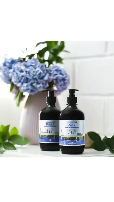 ماسک مو خارج حمام داماسک رز rose کراتین (بدون آبکشی و فری سولفات): احیای موهای آسیب‌دیده و خشک — تصویر ۳